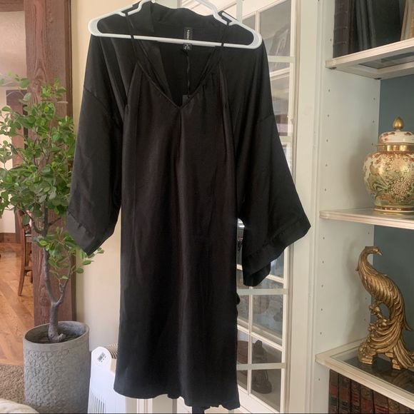 Sexy 2-Pc Robe + Slip (Nightie / Negligee) Set. Black Women's Plus Size 3X NWT - Picture 6 of 7